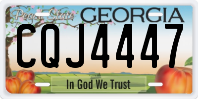 GA license plate CQJ4447