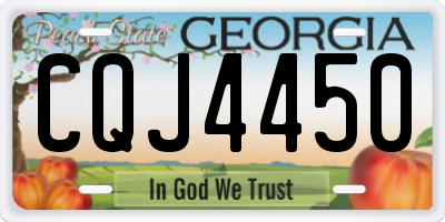 GA license plate CQJ4450