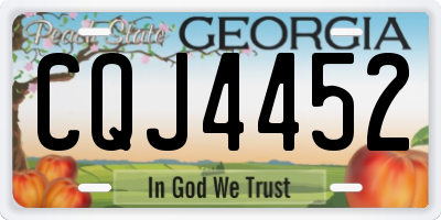 GA license plate CQJ4452
