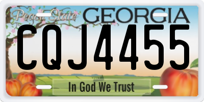 GA license plate CQJ4455
