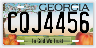 GA license plate CQJ4456
