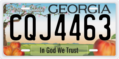 GA license plate CQJ4463