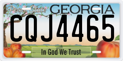 GA license plate CQJ4465