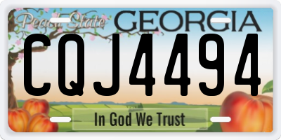 GA license plate CQJ4494