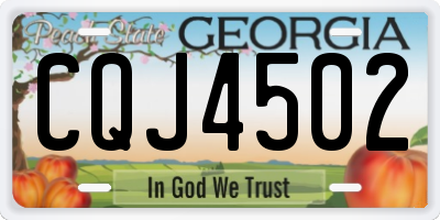 GA license plate CQJ4502