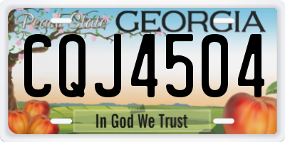 GA license plate CQJ4504