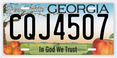 GA license plate CQJ4507