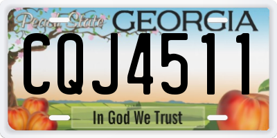 GA license plate CQJ4511