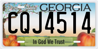 GA license plate CQJ4514