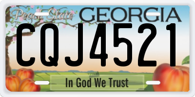 GA license plate CQJ4521