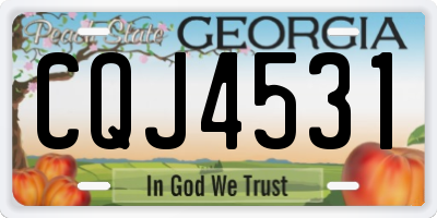 GA license plate CQJ4531