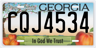 GA license plate CQJ4534