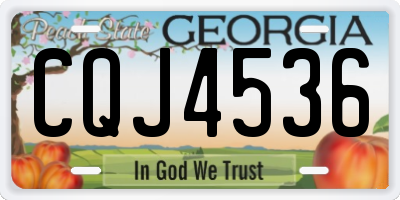 GA license plate CQJ4536