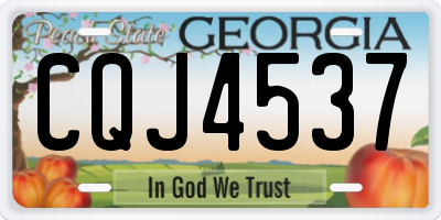 GA license plate CQJ4537