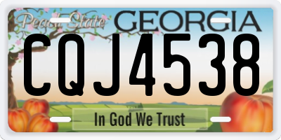 GA license plate CQJ4538