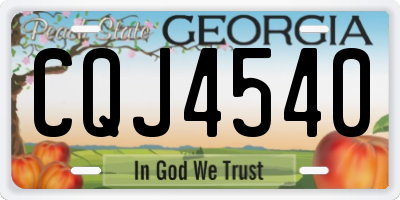 GA license plate CQJ4540