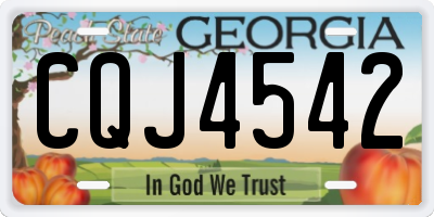 GA license plate CQJ4542