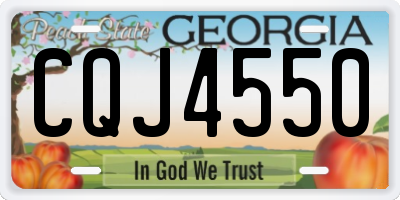 GA license plate CQJ4550