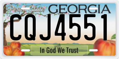 GA license plate CQJ4551