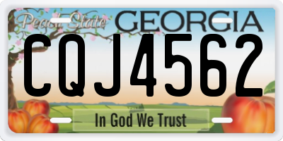 GA license plate CQJ4562