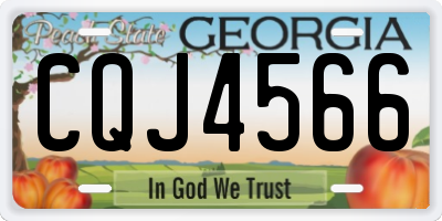 GA license plate CQJ4566