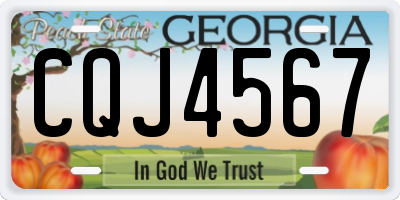 GA license plate CQJ4567