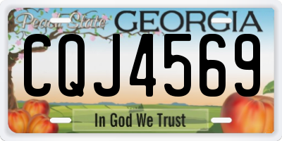 GA license plate CQJ4569