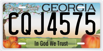 GA license plate CQJ4575