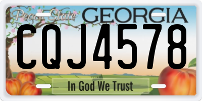 GA license plate CQJ4578