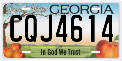 GA license plate CQJ4614