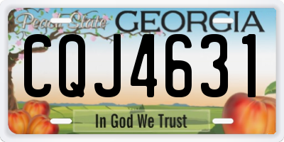 GA license plate CQJ4631