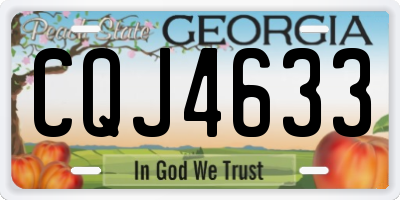 GA license plate CQJ4633