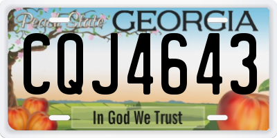 GA license plate CQJ4643