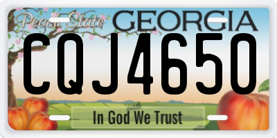 GA license plate CQJ4650