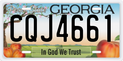 GA license plate CQJ4661