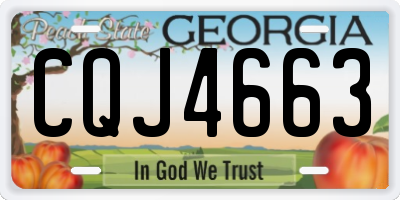 GA license plate CQJ4663