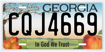 GA license plate CQJ4669