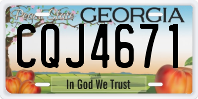 GA license plate CQJ4671