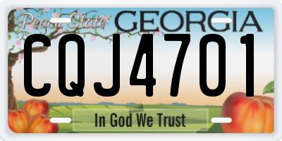 GA license plate CQJ4701