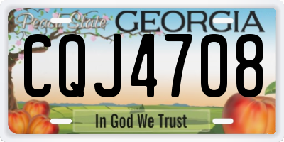 GA license plate CQJ4708