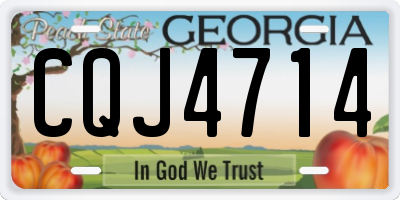 GA license plate CQJ4714