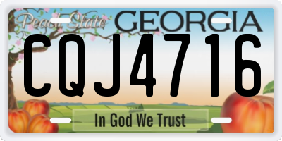 GA license plate CQJ4716