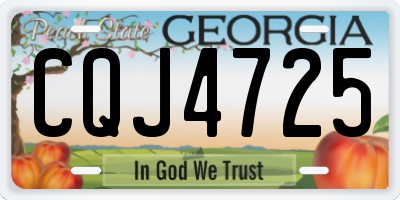 GA license plate CQJ4725