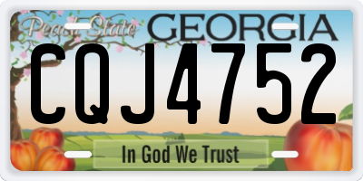 GA license plate CQJ4752