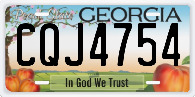 GA license plate CQJ4754