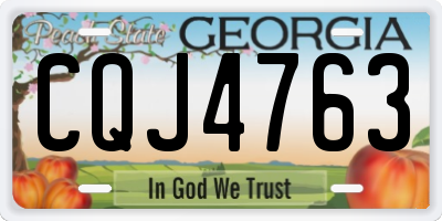 GA license plate CQJ4763
