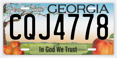 GA license plate CQJ4778