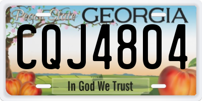 GA license plate CQJ4804