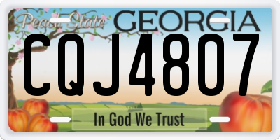 GA license plate CQJ4807