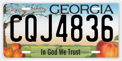 GA license plate CQJ4836